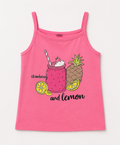 YFK Girls Pink Graphic Cami Top – Strawberry & Lemon