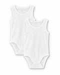 Lupilu white organic cotton sleeveless baby bodysuits