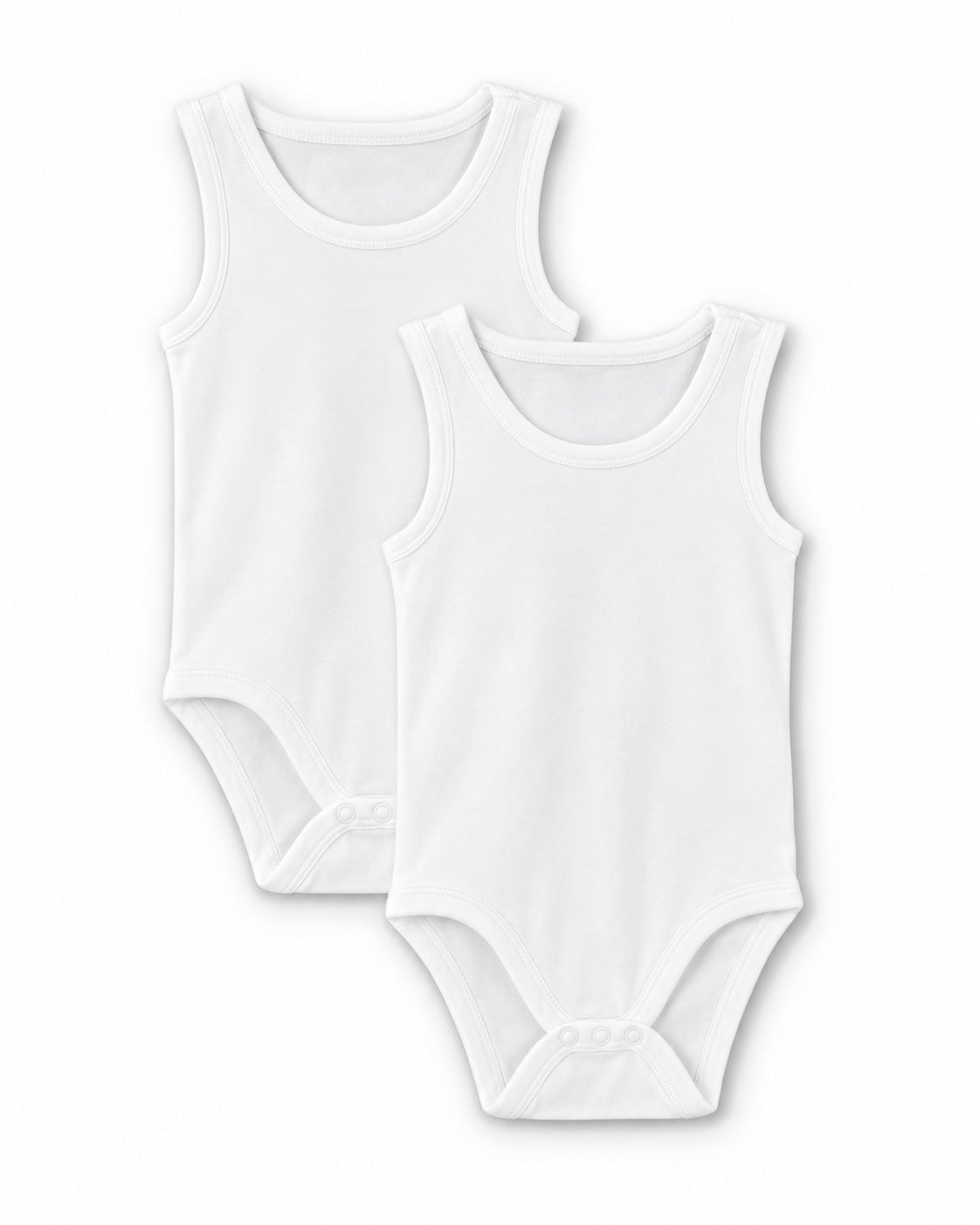 Lupilu white organic cotton sleeveless baby bodysuits