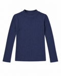 Gémo Navy Ribbed High-Neck Top