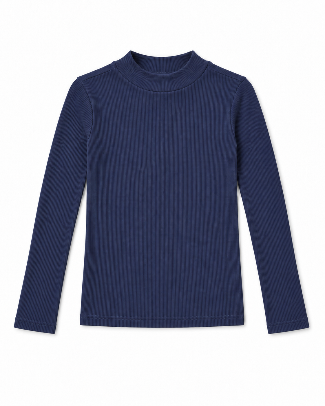 Gémo Navy Ribbed High-Neck Top