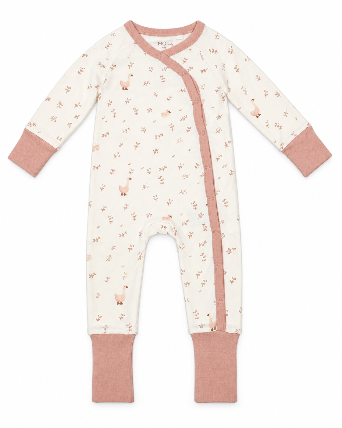 MO Fashion Baby Printed Wrap Sleepsuit – Blush Pink