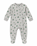 MO Kids Baby Ribbed Printed Footed Sleepsuit – Grey