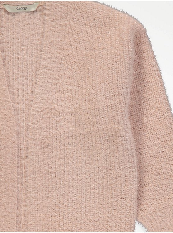 Pink Knitted Longline Cardigan