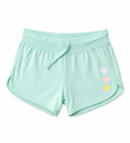 Y.F.K Girls Jersey Dolphin Shorts with Heart Print – Mint Green