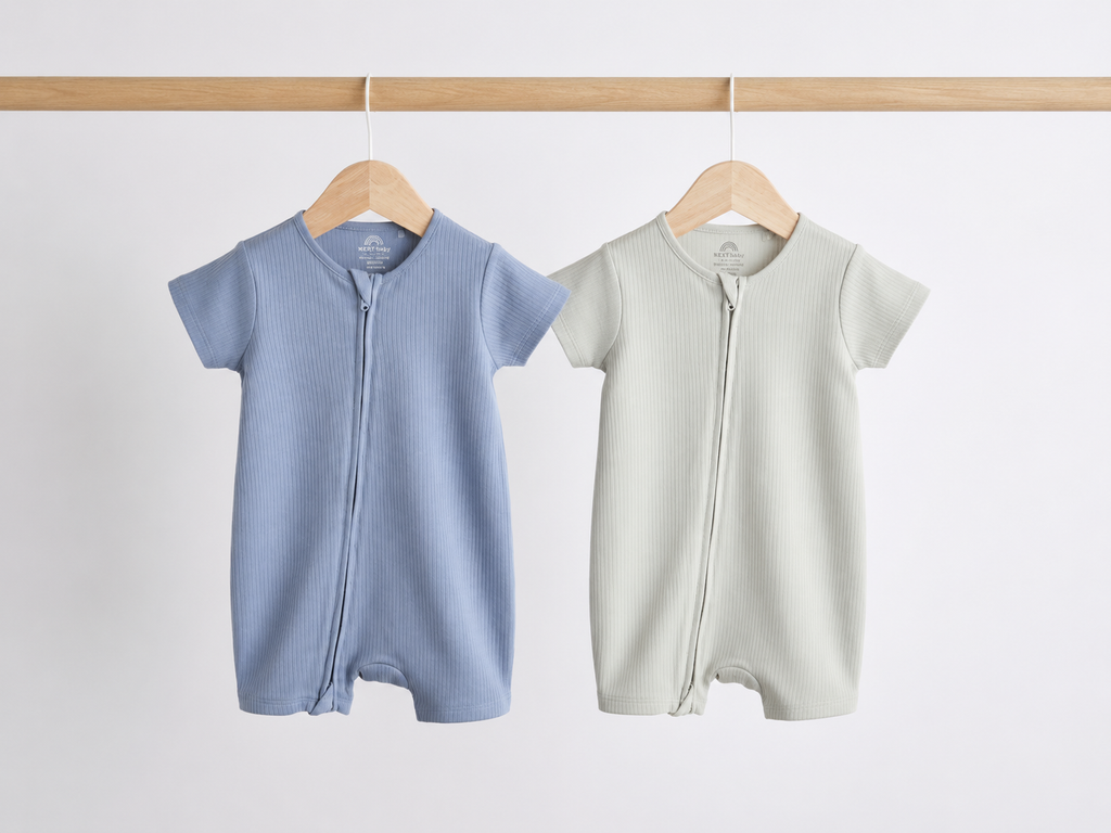 Ribbed Zip Rompers – Next