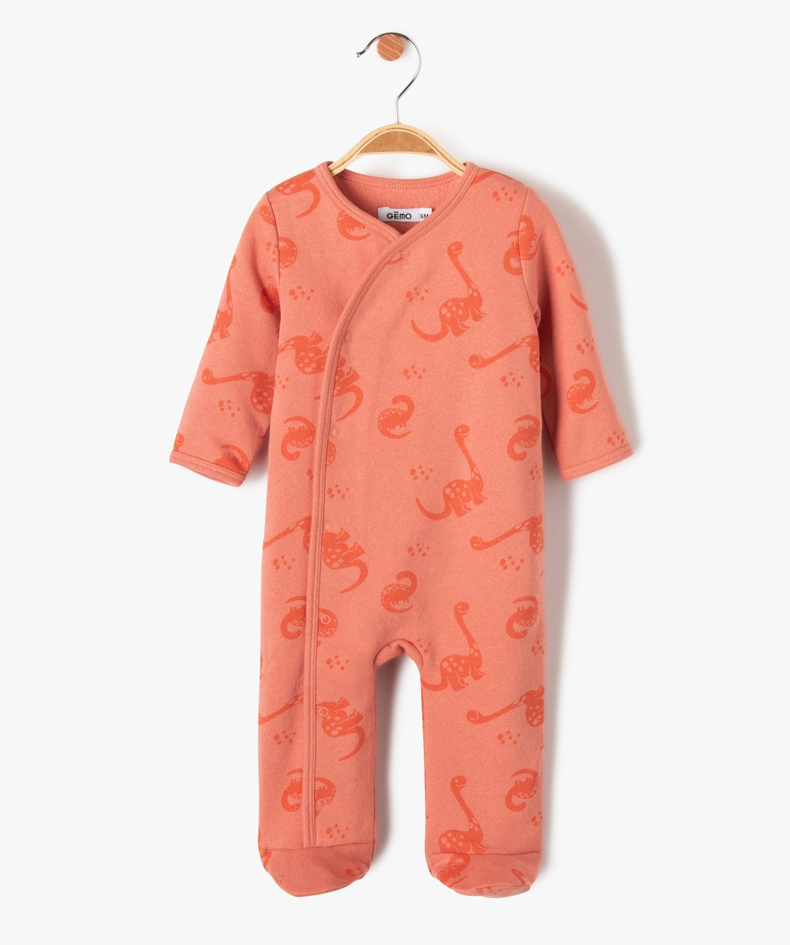GÉMO Baby Dinosaur Footed Sleepsuit – Coral