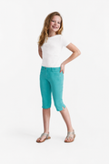 Poco Piano Girls Slim Fit Capri Trousers – Turquoise