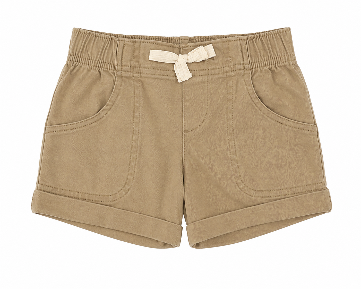 Wonder Nation Girls Khaki Roll-Cuff Shorts