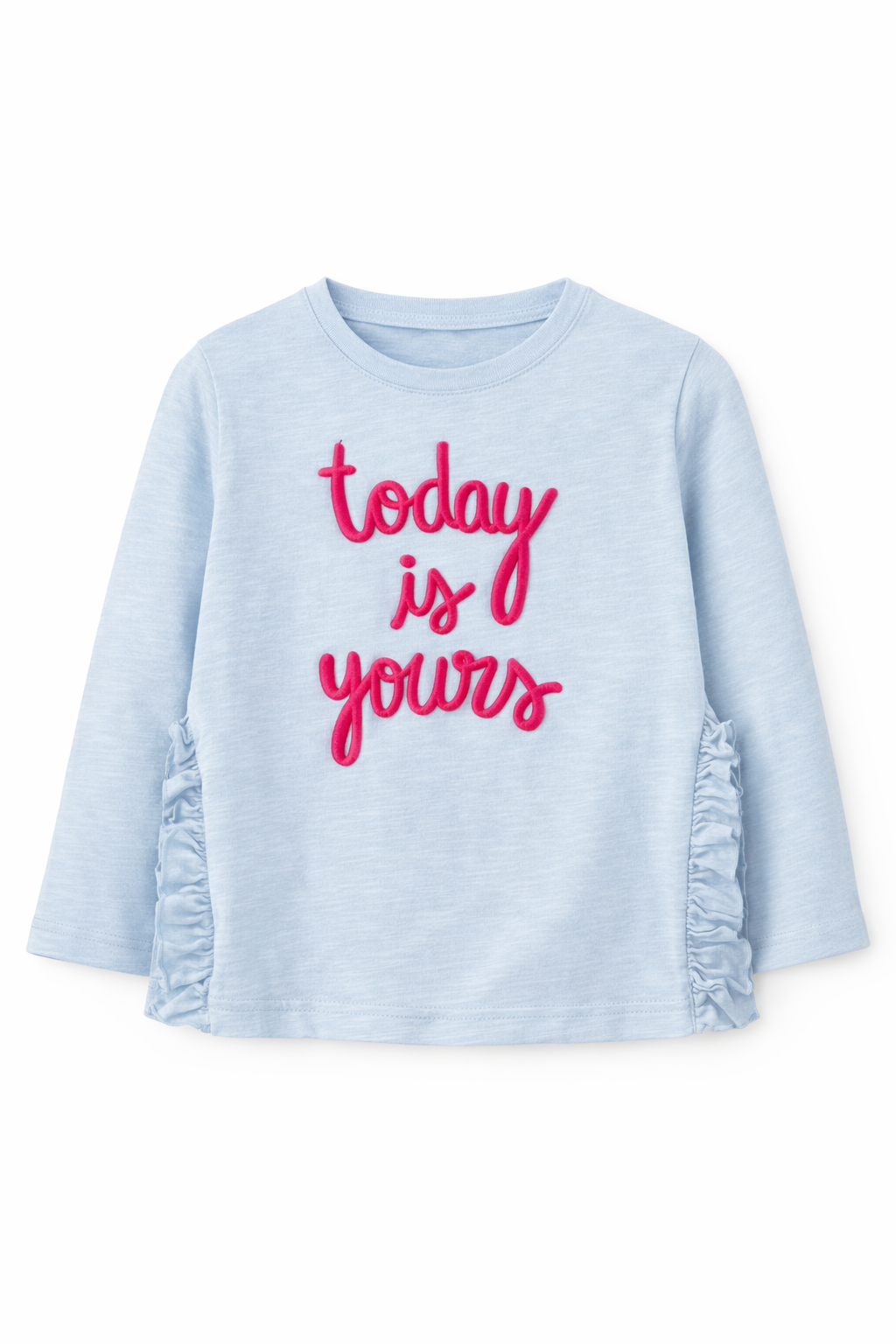 Zara Baby Blue “Today Is Yours” Long Sleeve Top