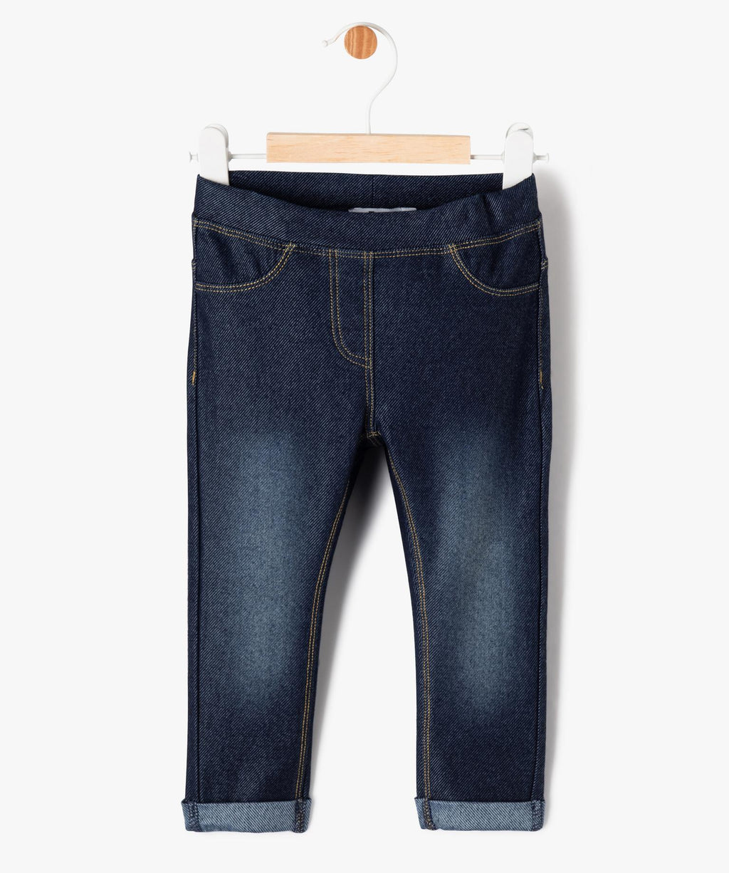GÉMO Baby Girl Raw Denim Jeggings – Adjustable Waist