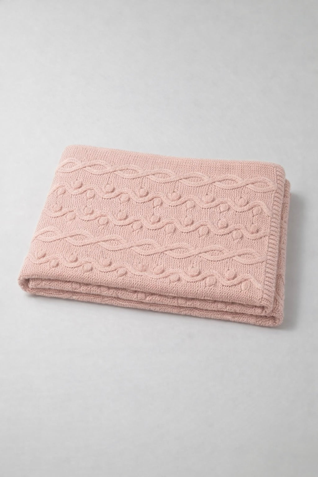 George Knitted Baby Blanket – Pink