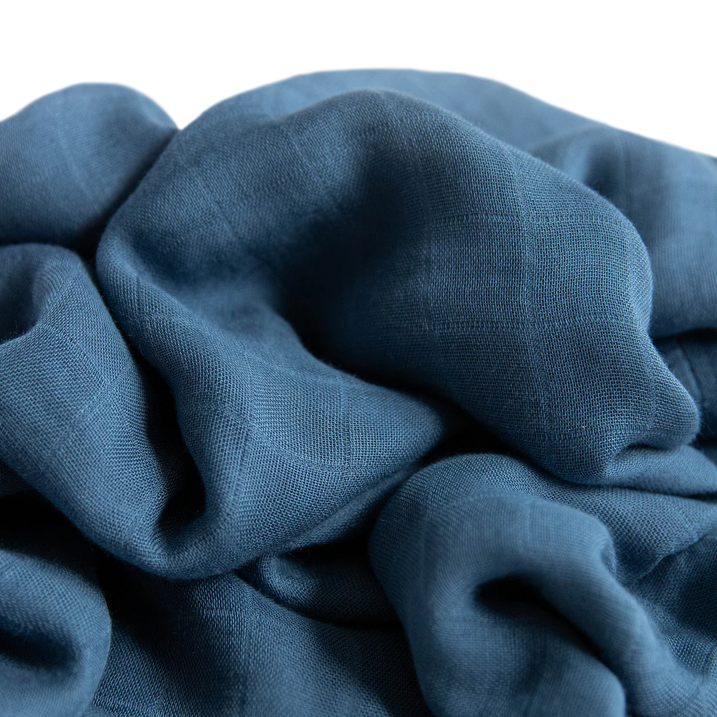 Muslin Wash Cloths – Blue & Caramel (2 Pack)