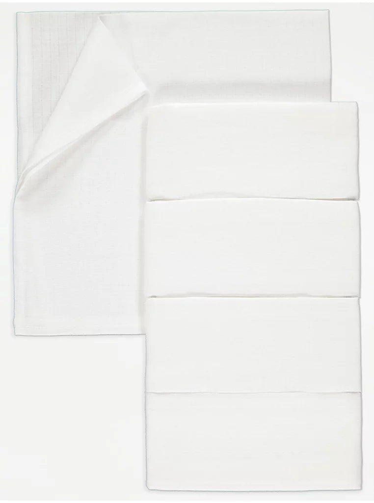 George White Muslin Cloths – 5 Pack