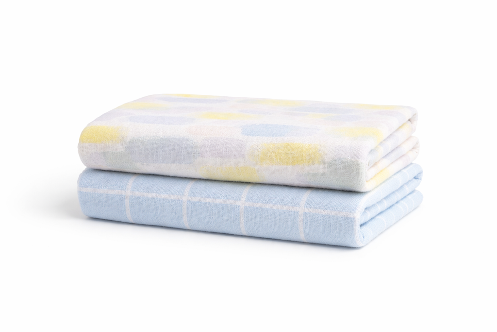 Cloud Island Flannel Baby Blankets – Blue Patterns (2 Pack)