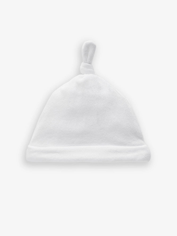Next White Velour Baby Tie Top Hats 2 Pack