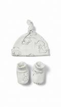 Elephant Print Hat & Booties Set
