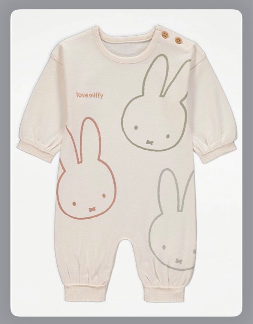George Bunny Print Cotton Romper