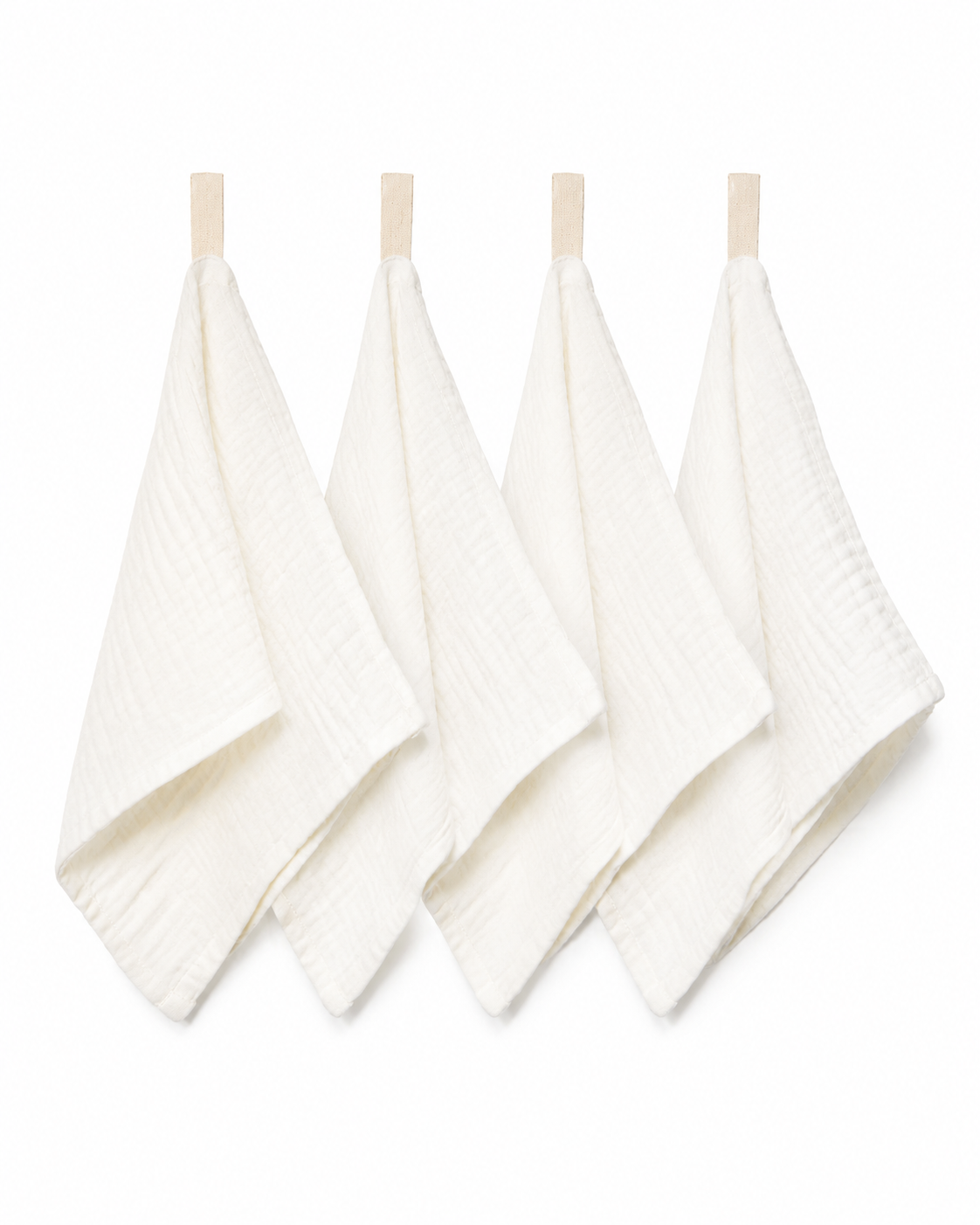 White Cotton Muslin Baby Washcloths – 4 Pack