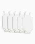 MO Baby 5-Pack White Cami Bodysuits
