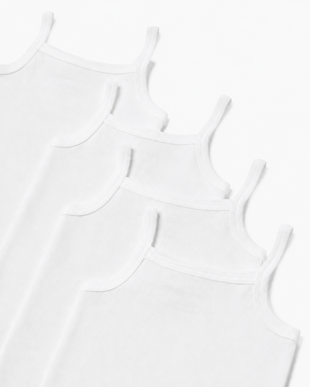 MO Baby 5-Pack White Cami Bodysuits