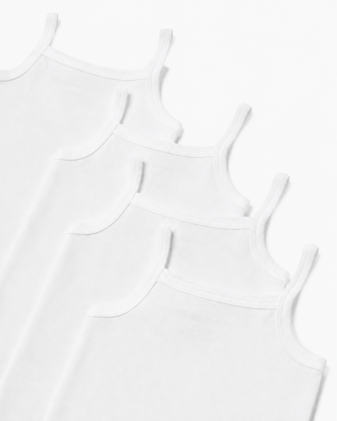 MO Baby 5-Pack White Cami Bodysuits