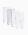 MO Baby 4-Pack Star Print Footed Leggings