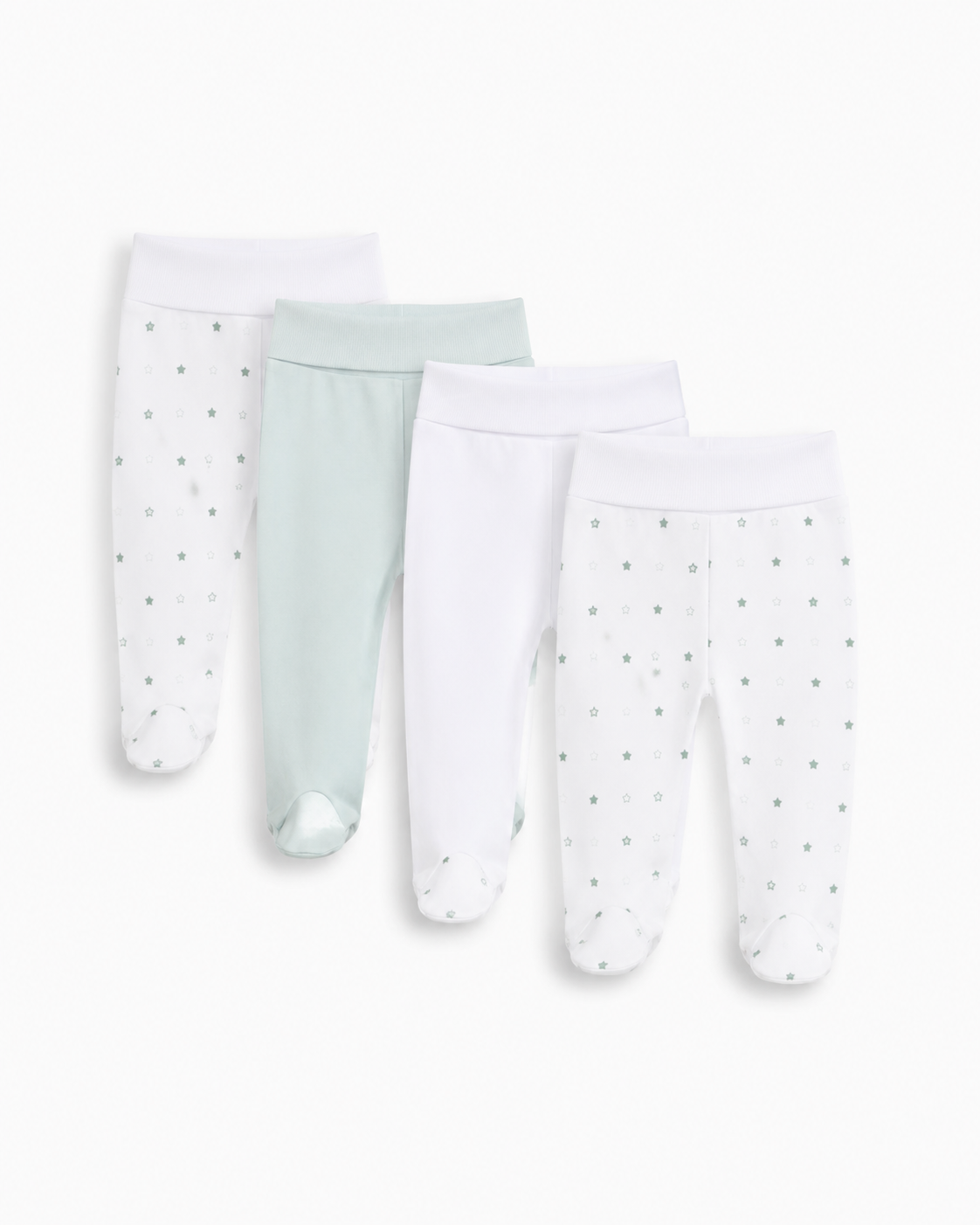 MO Baby 4-Pack Star Print Footed Leggings