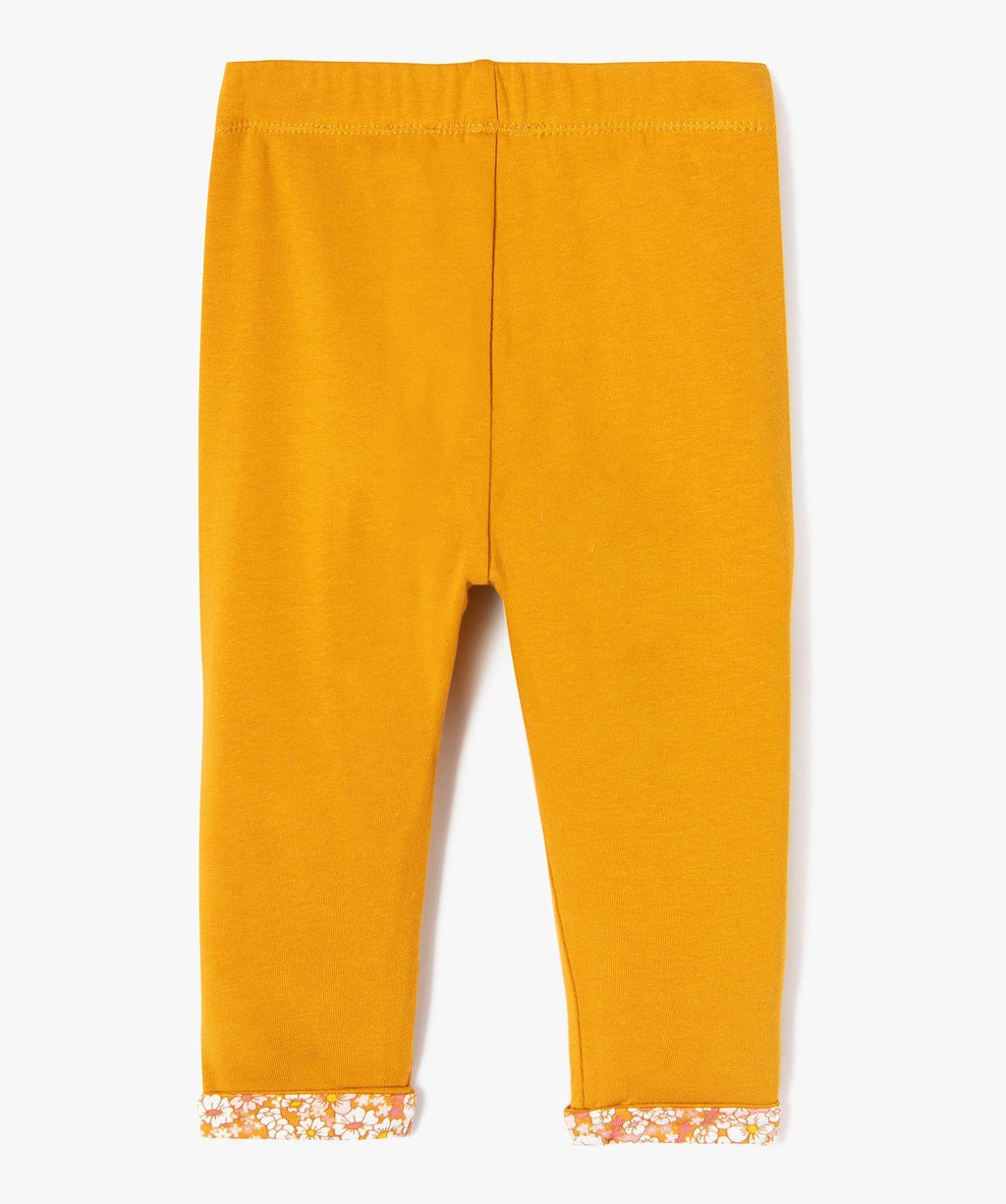 Lulucastagnette Reversible Baby Girl Leggings – Floral & Mustard