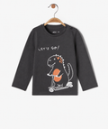 Gémo Baby Boy Dinosaur Long-Sleeve T-Shirt – Charcoal