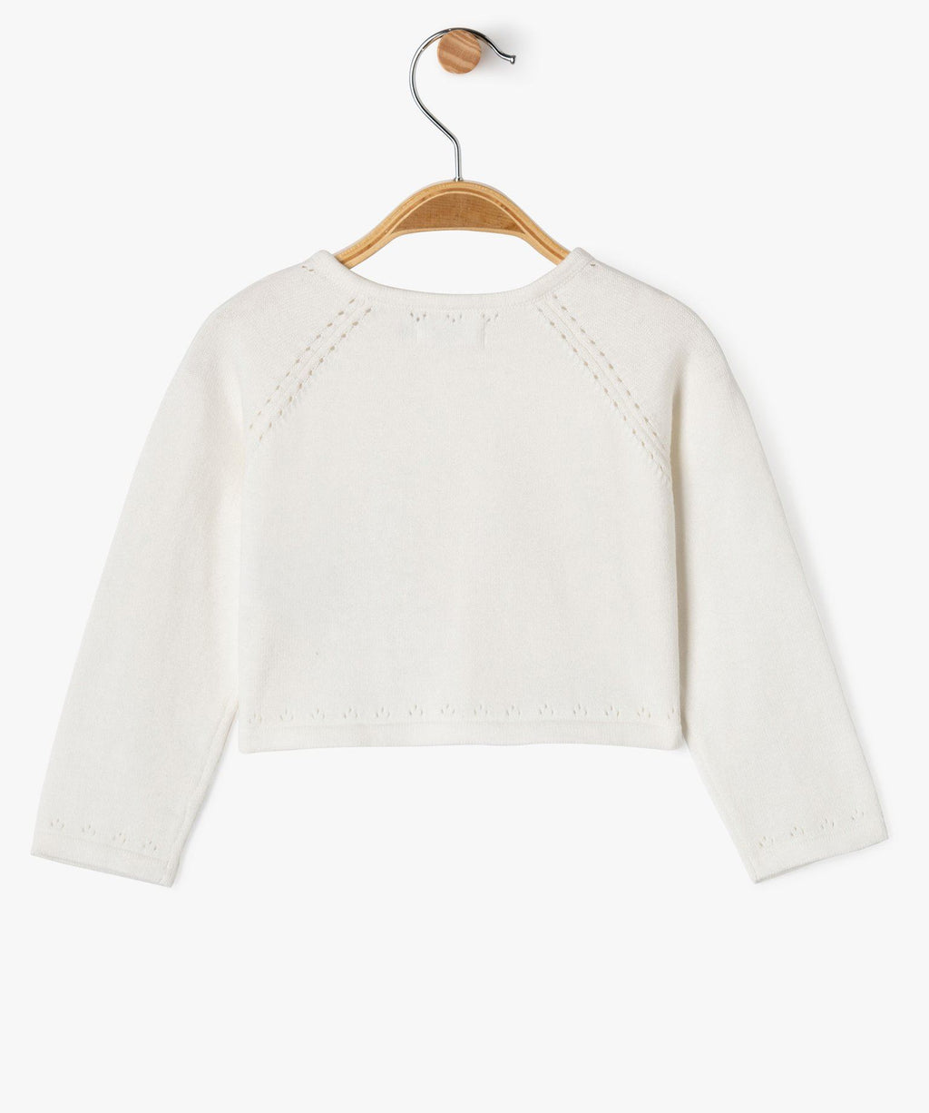 GÉMO Baby Girl Pointelle Knit Cardigan