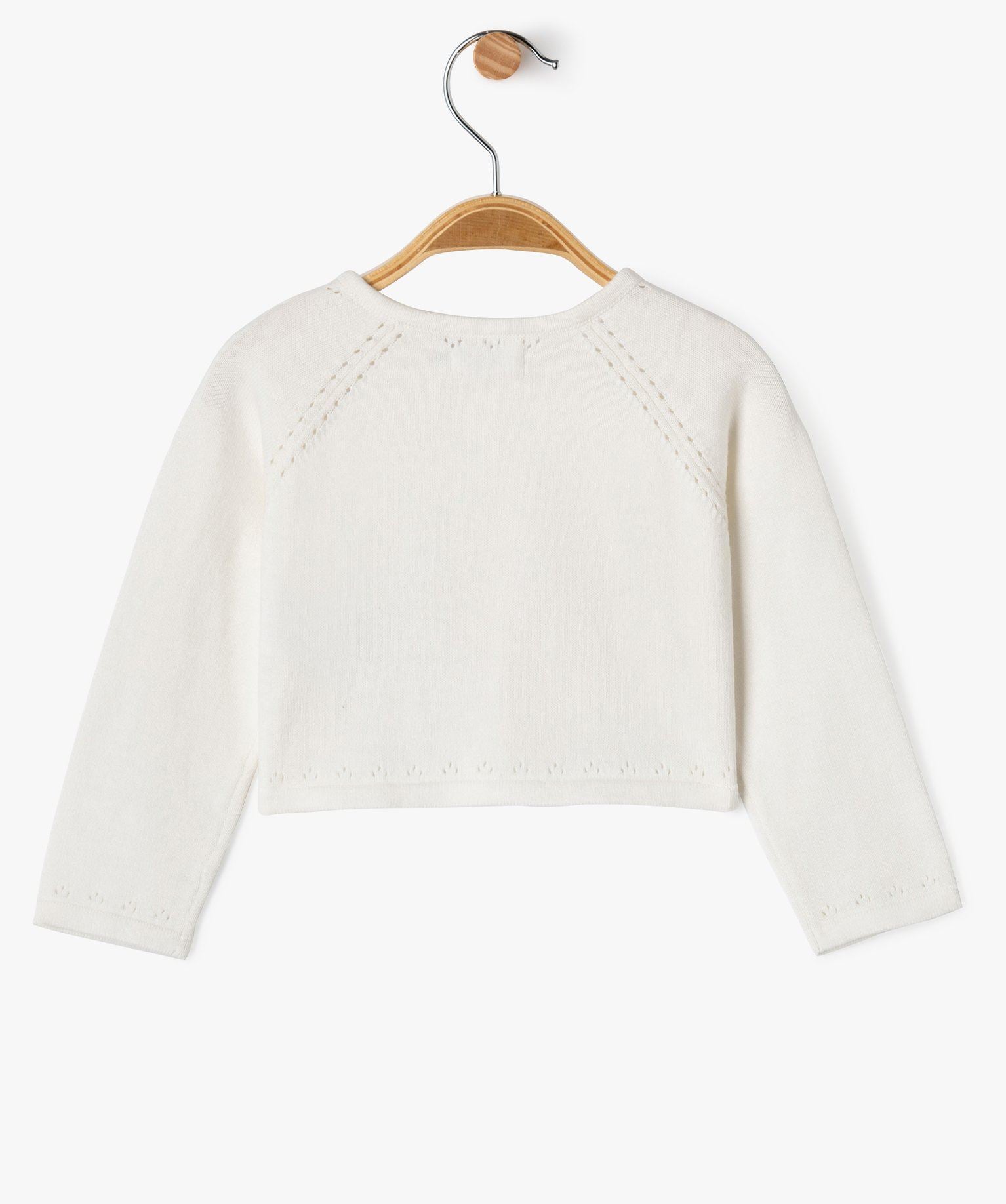GÉMO Baby Girl Pointelle Knit Cardigan