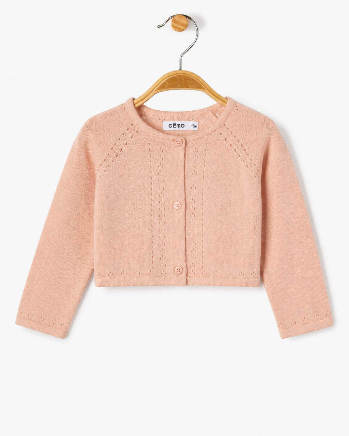 GÉMO Baby Girl Pointelle Knit Cardigan