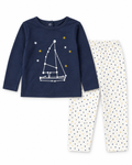 Gémo Baby Sailboat Print2-Piece Pyjama Set – Navy & Cream