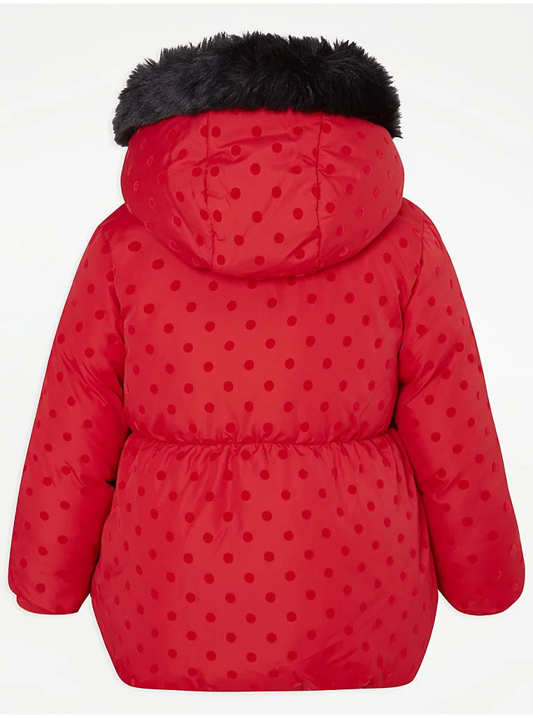 Disney Minnie Mouse Red Polka Dot Padded Coat & Mittens