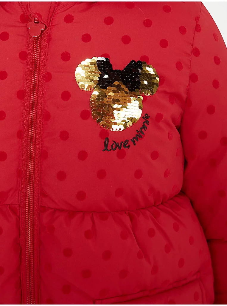 Disney Minnie Mouse Red Polka Dot Padded Coat & Mittens