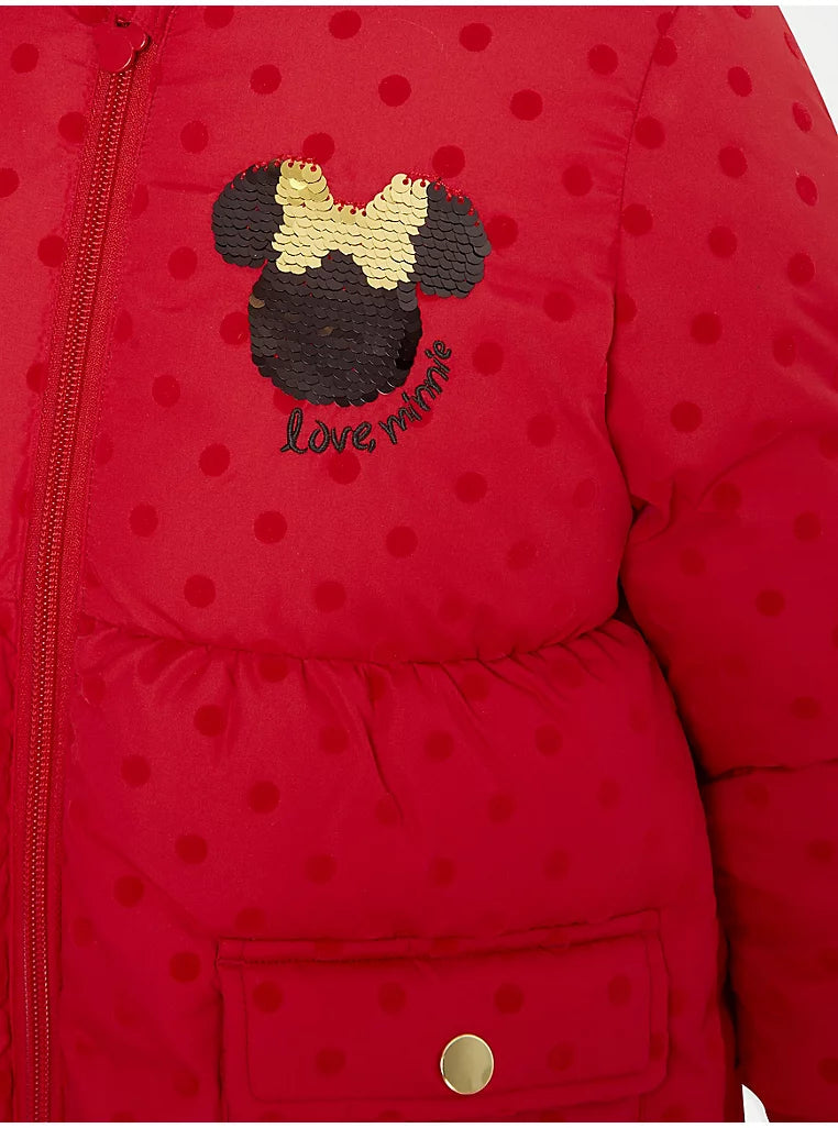Disney Minnie Mouse Red Polka Dot Padded Coat & Mittens