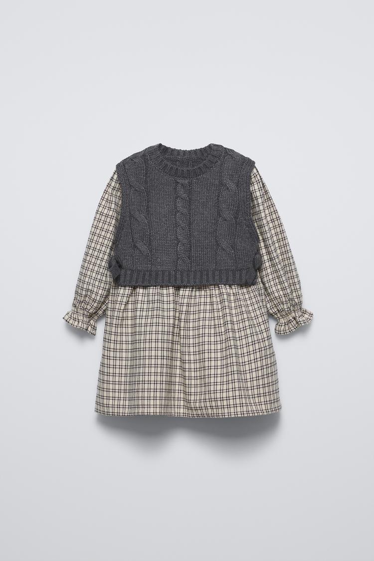 Zara Girls Knit Vest Layered Dress