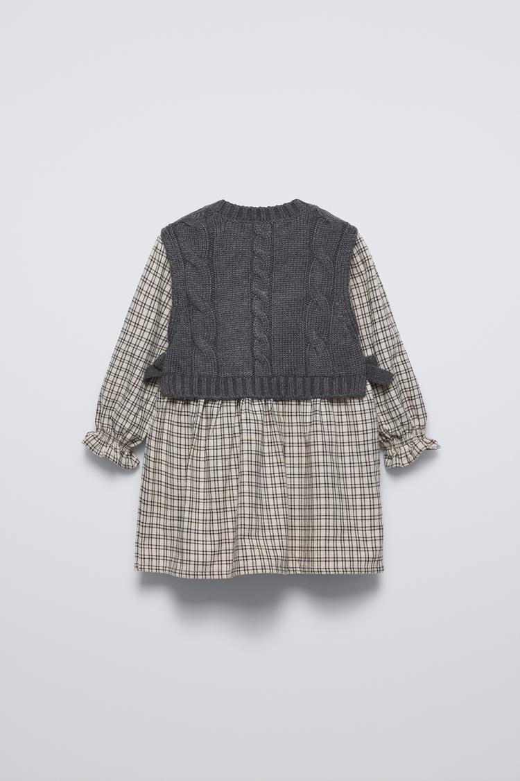 Zara Girls Knit Vest Layered Dress