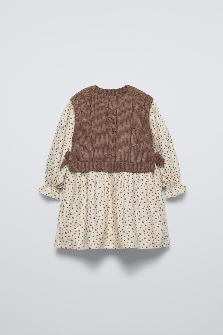 Zara Girls Knit Vest Layered Dress