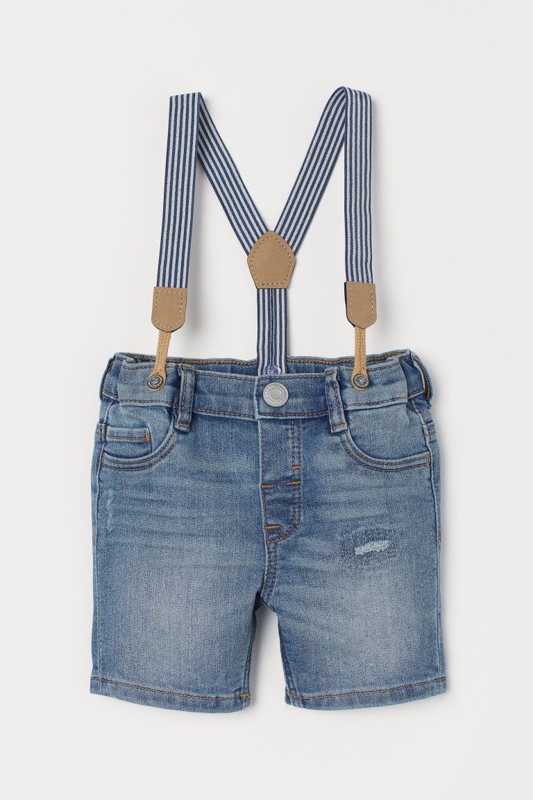 Denim Shorts with Suspenders – H&M