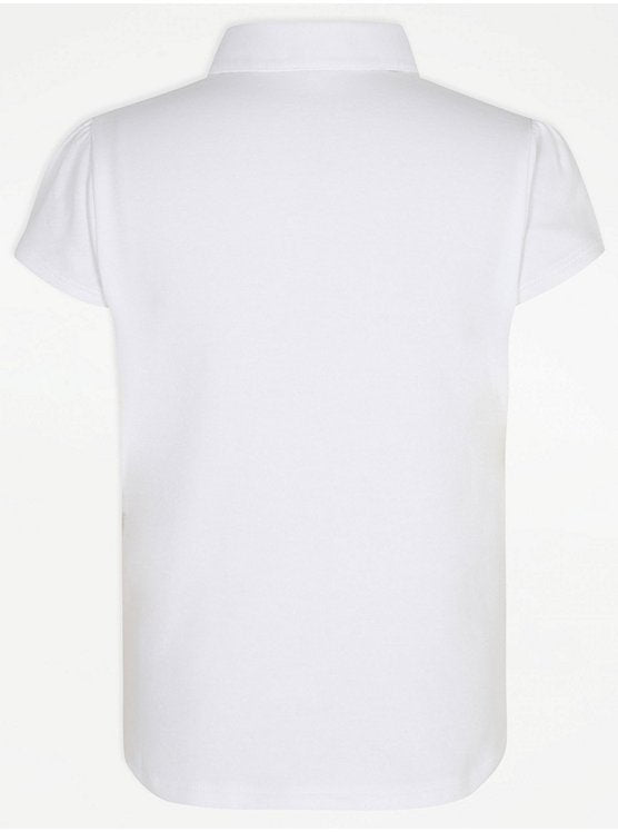 George Girls White Frill Polo Top