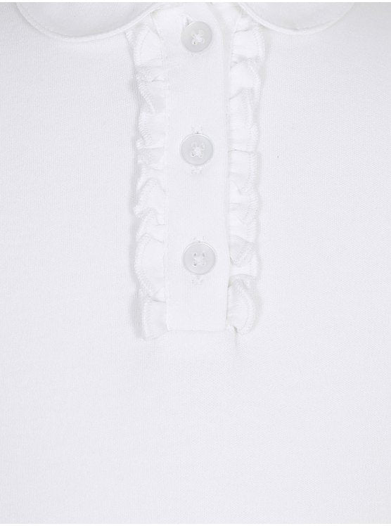 George Girls White Frill Polo Top