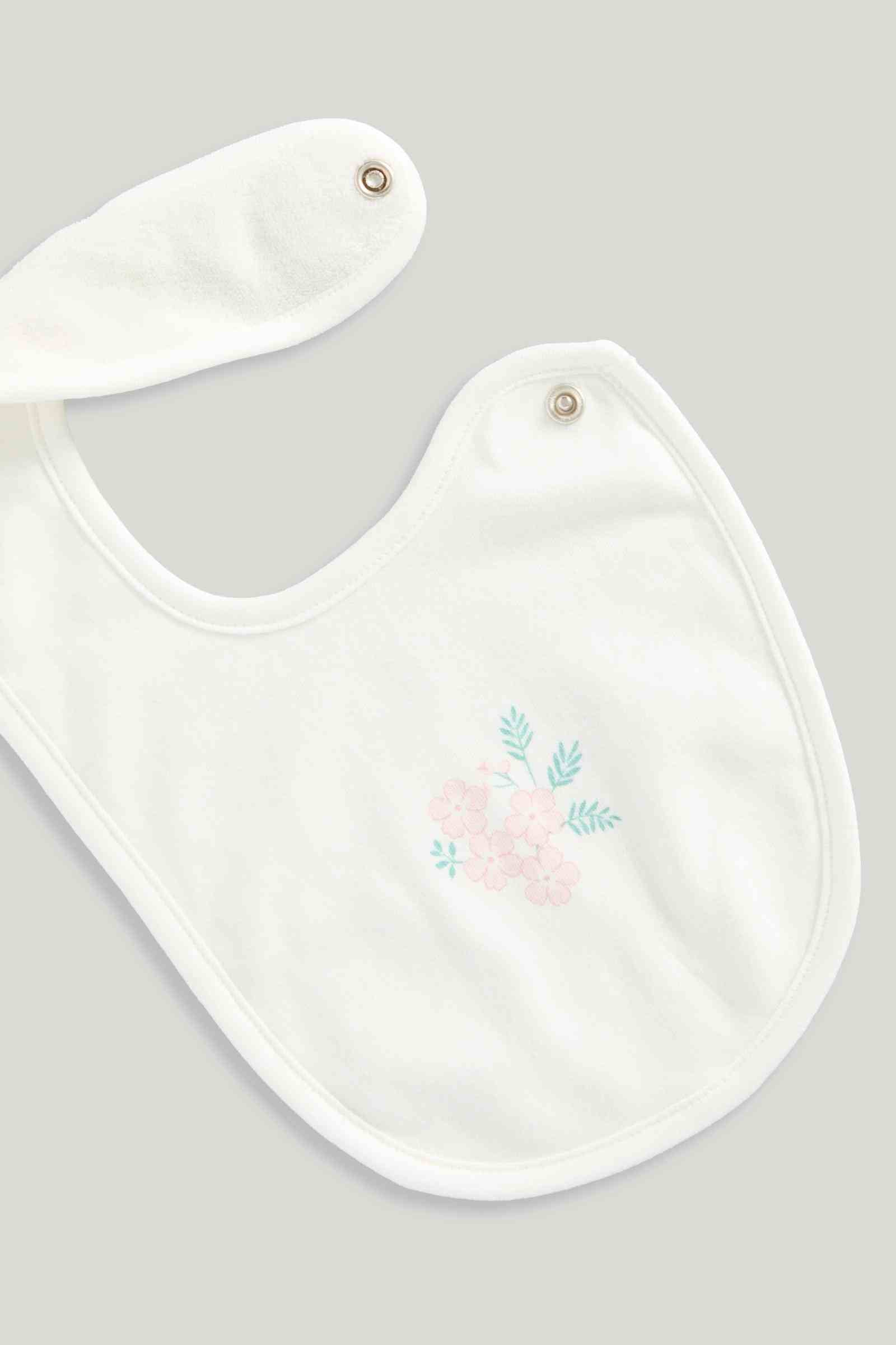 Baby Girl Floral Dress Bodysuit with Matching Bib
