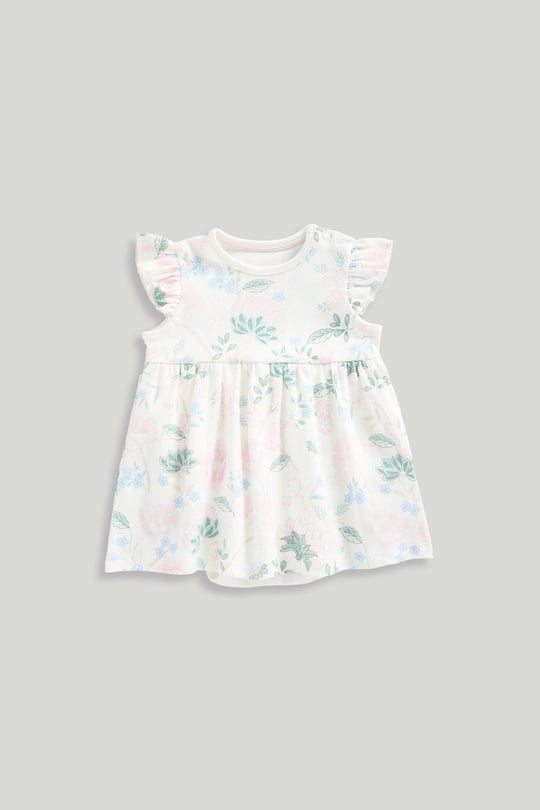 Baby Girl Floral Dress Bodysuit with Matching Bib