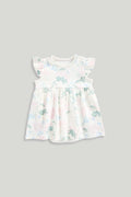 Baby Girl Floral Dress Bodysuit with Matching Bib