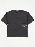 George Boys Ribbed Pocket T-Shirt – Charcoal Grey