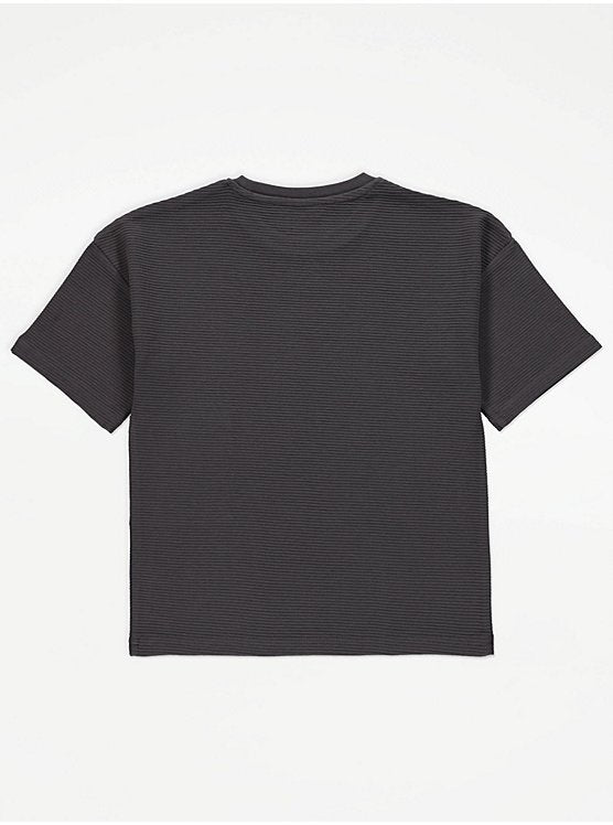 George Boys Ribbed Pocket T-Shirt – Charcoal Grey