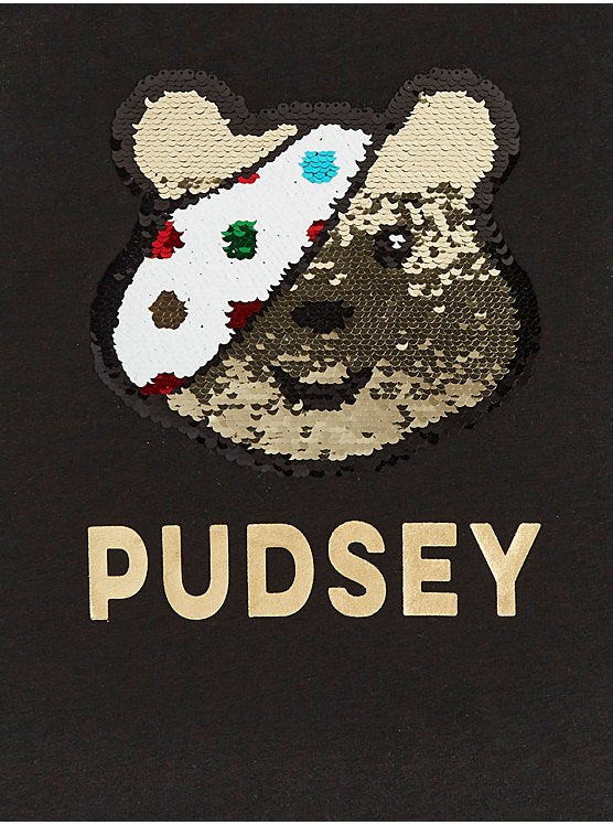 George Pudsey Reversible Sequin T-Shirt – Black