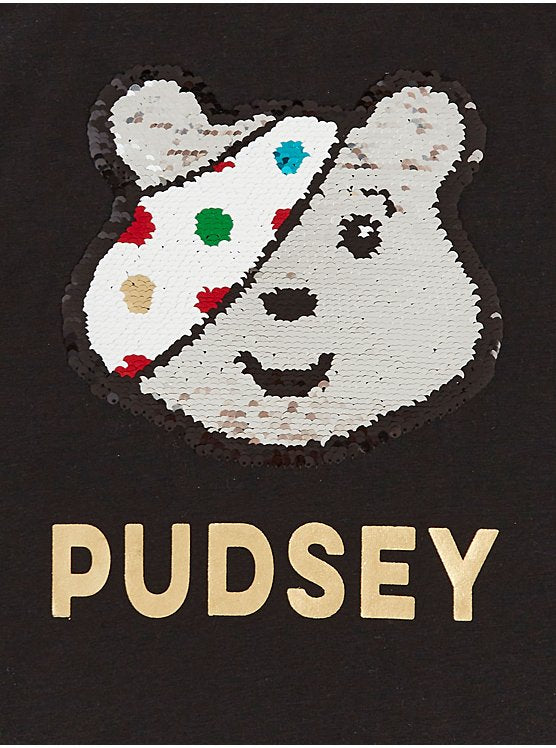 George Pudsey Reversible Sequin T-Shirt – Black